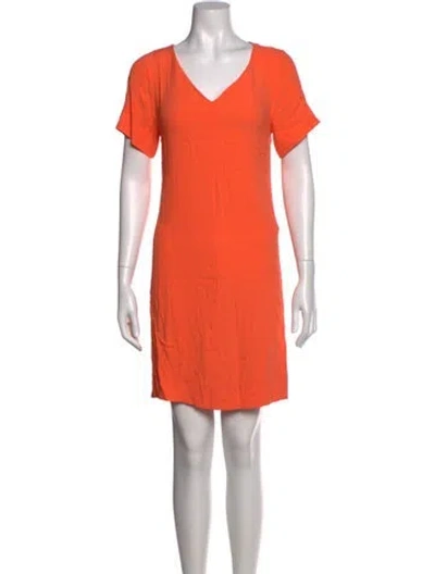 Pre-owned Sandro V-neck Mini Dress In Orange