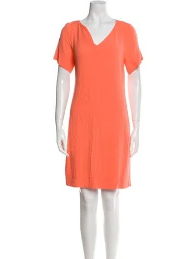 Pre-owned Sandro V-neck Mini Dress In Orange