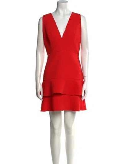 Pre-owned Sandro V-neck Mini Dress In Orange