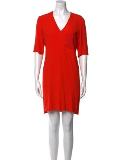 Pre-owned Sandro V-neck Mini Dress In Orange
