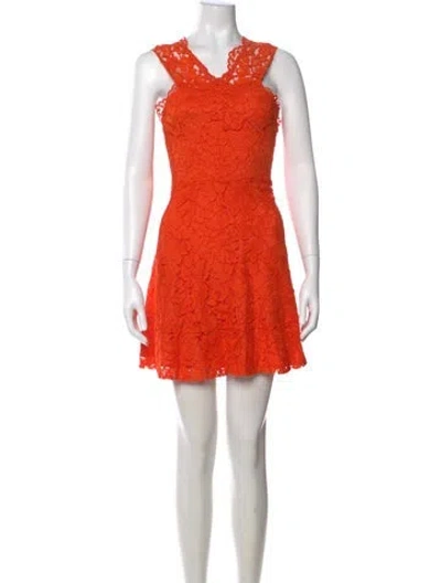 Pre-owned Sandro V-neck Mini Dress In Orange