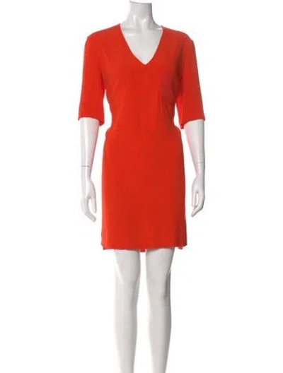Pre-owned Sandro V-neck Mini Dress In Orange