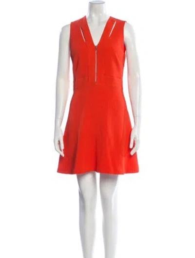 Pre-owned Sandro V-neck Mini Dress In Orange