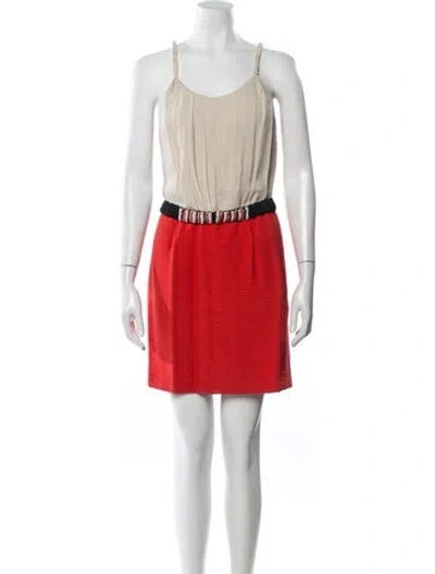 Pre-owned Sandro V-neck Mini Dress In Orange