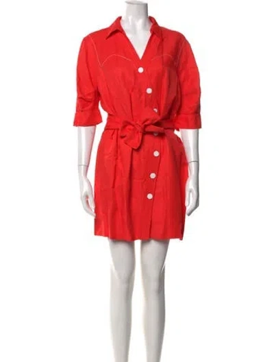 Pre-owned Sandro V-neck Mini Dress In Orange