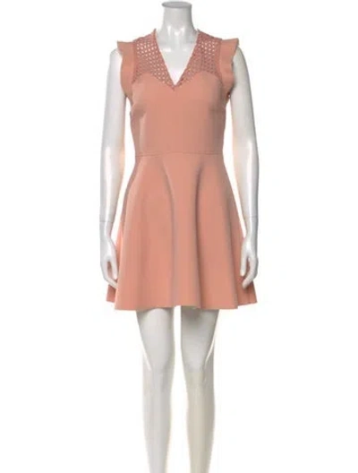 Pre-owned Sandro V-neck Mini Dress In Pink
