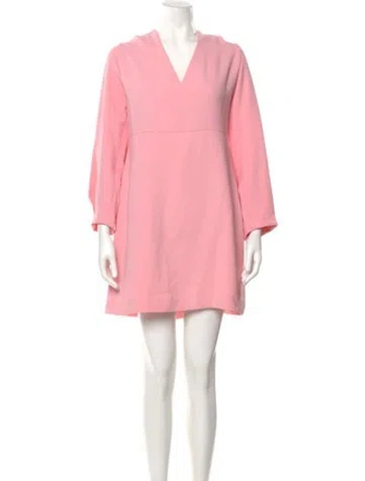 Pre-owned Sandro V-neck Mini Dress In Pink