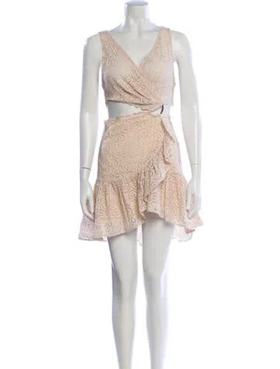 Pre-owned Sandro V-neck Mini Dress In Pink