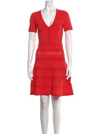 Pre-owned Sandro V-neck Mini Dress In Pink