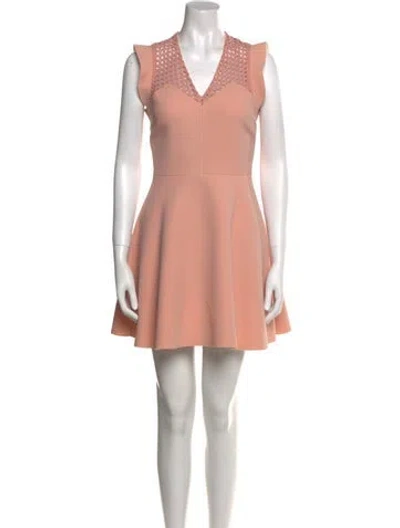 Pre-owned Sandro V-neck Mini Dress In Pink