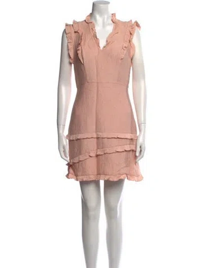 Pre-owned Sandro V-neck Mini Dress In Pink