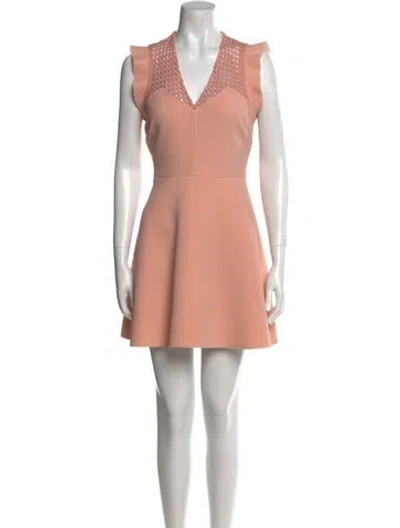 Pre-owned Sandro V-neck Mini Dress In Pink