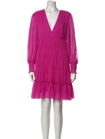 Pre-owned Sandro V-neck Mini Dress In Pink
