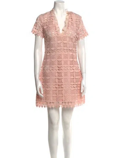 Pre-owned Sandro V-neck Mini Dress In Pink
