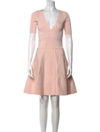 Pre-owned Sandro V-neck Mini Dress In Pink