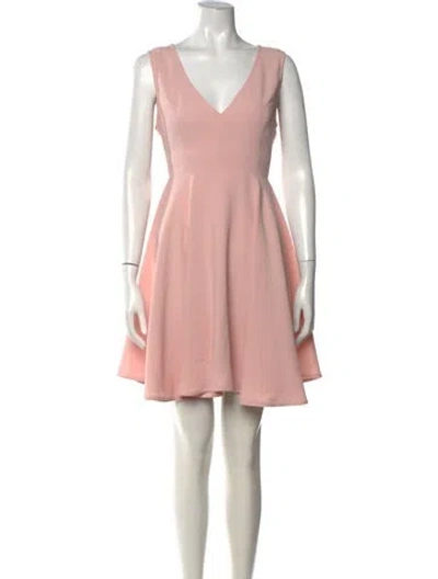 Pre-owned Sandro V-neck Mini Dress In Pink