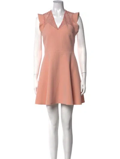 Pre-owned Sandro V-neck Mini Dress In Pink