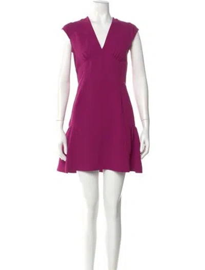 Pre-owned Sandro V-neck Mini Dress In Purple