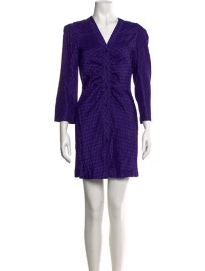 Pre-owned Sandro V-neck Mini Dress In Purple