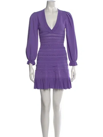 Pre-owned Sandro V-neck Mini Dress In Purple