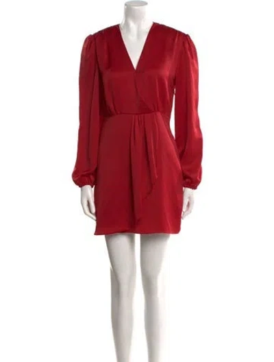 Pre-owned Sandro V-neck Mini Dress In Red