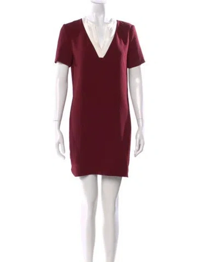 Pre-owned Sandro V-neck Mini Dress In Red