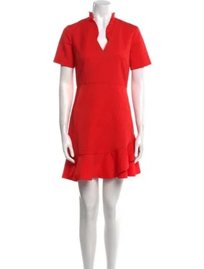 Pre-owned Sandro V-neck Mini Dress In Red