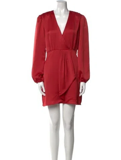 Pre-owned Sandro V-neck Mini Dress In Red
