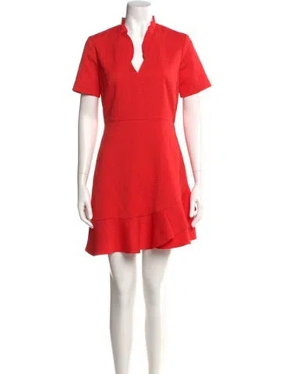 Pre-owned Sandro V-neck Mini Dress In Red