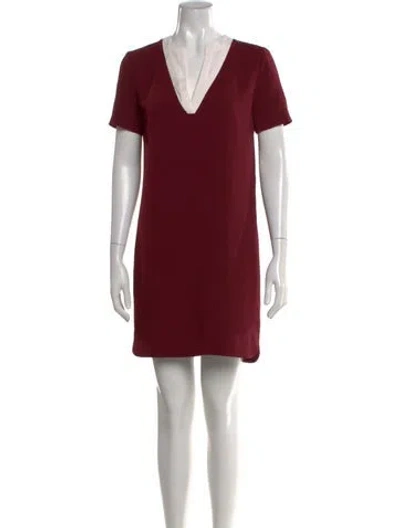 Pre-owned Sandro V-neck Mini Dress In Red