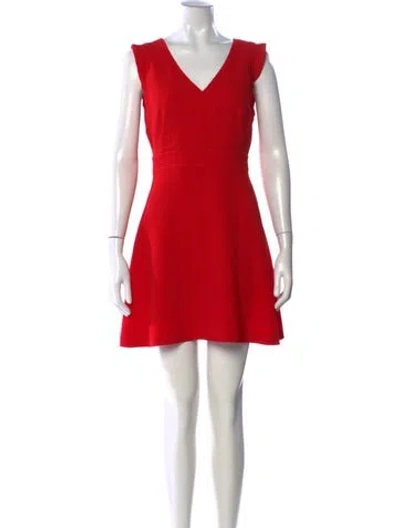 Pre-owned Sandro V-neck Mini Dress In Red
