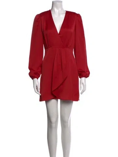 Pre-owned Sandro V-neck Mini Dress In Red