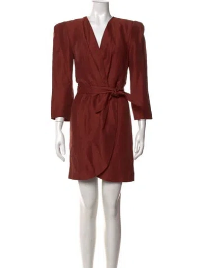 Pre-owned Sandro V-neck Mini Dress In Red