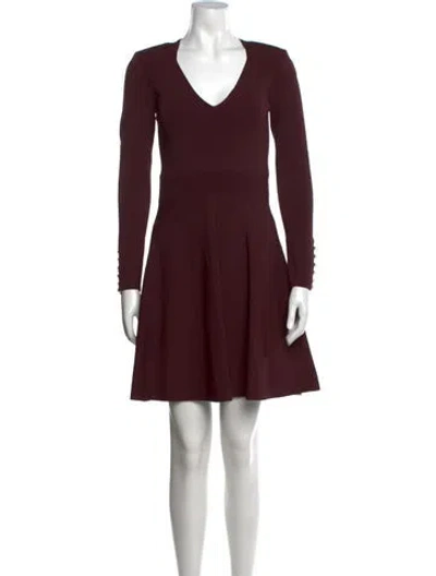 Pre-owned Sandro V-neck Mini Dress In Red