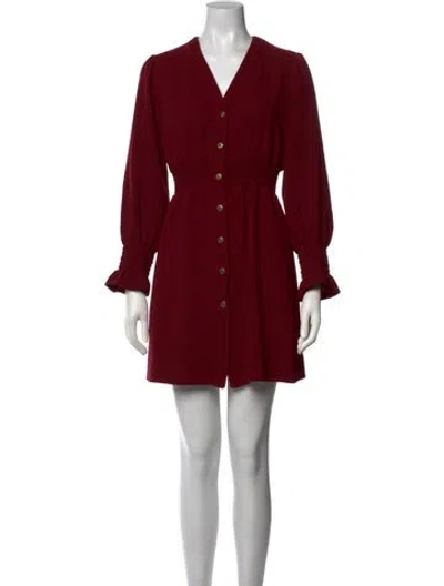 Pre-owned Sandro V-neck Mini Dress In Red