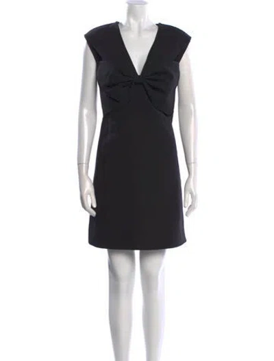 Pre-owned Sandro V-neck Mini Dress W/ Tags In Black