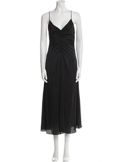 Pre-owned Sandro V-neck Mini Dress W/ Tags In Black