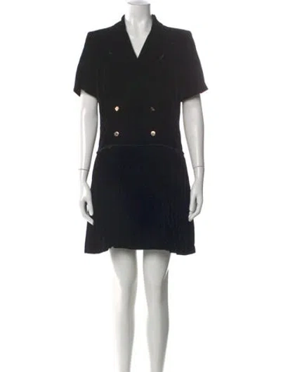 Pre-owned Sandro V-neck Mini Dress W/ Tags In Black