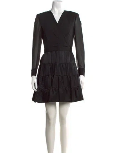 Pre-owned Sandro V-neck Mini Dress W/ Tags In Black