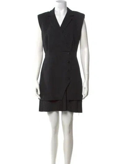 Pre-owned Sandro V-neck Mini Dress W/ Tags In Black