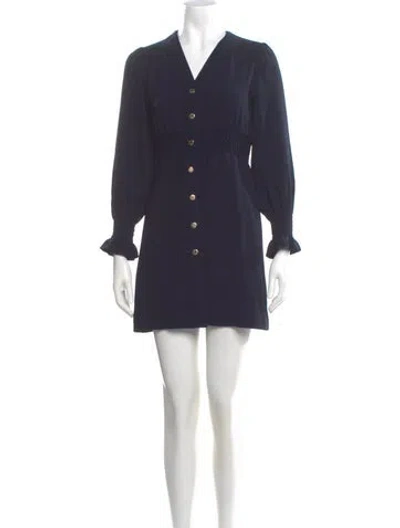 Pre-owned Sandro V-neck Mini Dress W/ Tags In Blue