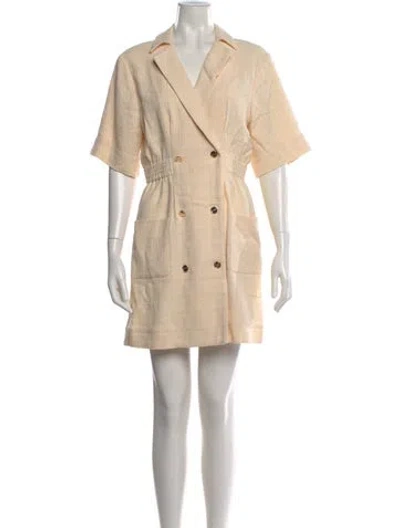 Pre-owned Sandro V-neck Mini Dress W/ Tags In Neutral