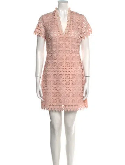 Pre-owned Sandro V-neck Mini Dress W/ Tags In Pink