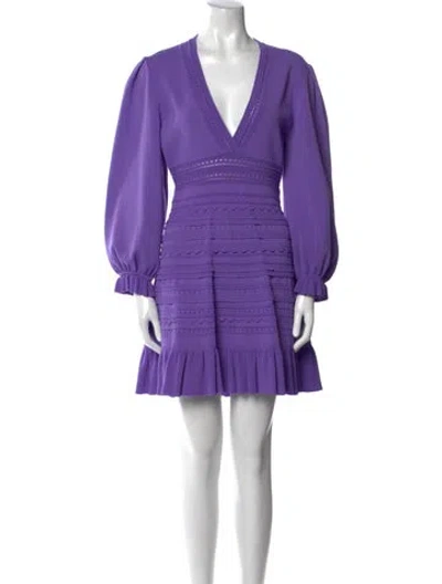 Pre-owned Sandro V-neck Mini Dress W/ Tags In Purple