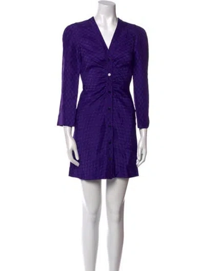 Pre-owned Sandro V-neck Mini Dress W/ Tags In Purple