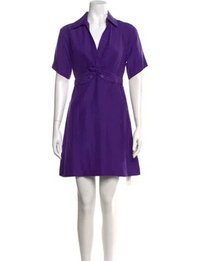 Pre-owned Sandro V-neck Mini Dress W/ Tags In Purple