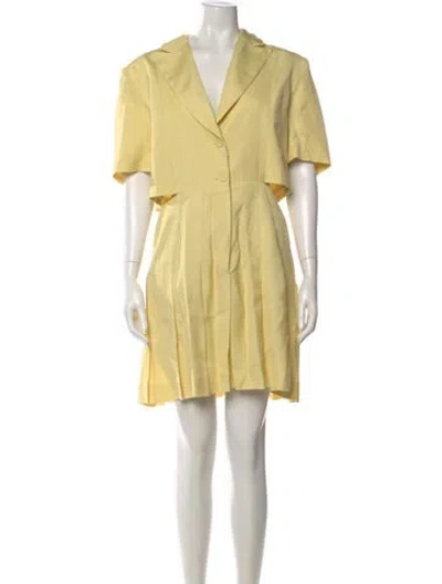 Pre-owned Sandro V-neck Mini Dress W/ Tags In Yellow