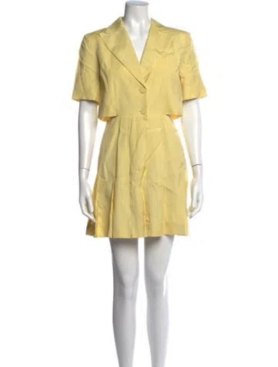 Pre-owned Sandro V-neck Mini Dress W/ Tags In Yellow