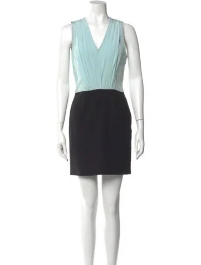 Pre-owned Sandro V-neck Mini Dress In White