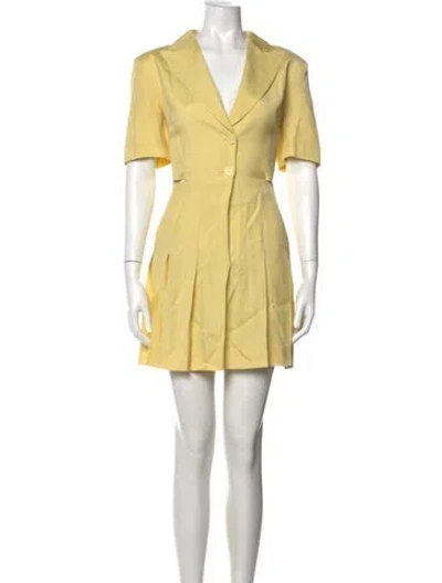 Pre-owned Sandro V-neck Mini Dress In Yellow